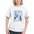 Sarcastic Anti Social Book Club Cat Skull Book Lover Graphic Youth