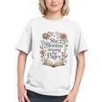 She Blooms Among The Pages Women Mom Wife Floral Book Lover Premium Tri-Blend Graphic Youth