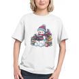 Snowman Reading Book Lovers Christmas Bookworm Librarian Graphic Youth