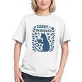 Sorry I'm Booked Cat Reading Book Boho Flowers Vintage Graphic Youth