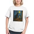 Van Gogh Starry Night Art Cat And Book Lovers Premium Tri-Blend Graphic Youth