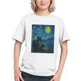 Van Gogh Starry Night Fantasy Reader Dragon Reading Book Graphic Youth