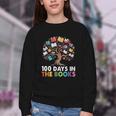 100 Days In The Books Reading Teachers Librarians School Youth Crewneck Sweatshirt 100 Days In The Books Reading Teachers Librarians School Youth Crewneck Sweatshirt