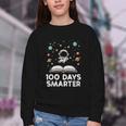100 Days Smarter Astronaut Book 100th Day Girls Kids Women Youth Crewneck Sweatshirt 100 Days Smarter Astronaut Book 100th Day Girls Kids Women Youth Crewneck Sweatshirt