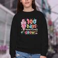 100th Day Of School Teacher Women Floral Books Youth Crewneck Sweatshirt