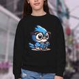 Adorable Book Lover Blue Jay With Reading Glasses Cute Youth Crewneck Sweatshirt Adorable Book Lover Blue Jay With Reading Glasses Cute Youth Crewneck Sweatshirt