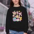Apple Disco Pencil Books Bow Teacher Student Back To School Youth Crewneck Sweatshirt Apple Disco Pencil Books Bow Teacher Student Back To School Youth Crewneck Sweatshirt
