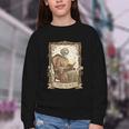 The Aunt Tarot Card Women Skeleton Aunty Book Lover Youth Crewneck Sweatshirt The Aunt Tarot Card Women Skeleton Aunty Book Lover Youth Crewneck Sweatshirt