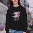 Axolotl Bookworm Reading Book Kawaii Graphic Youth Crewneck Sweatshirt