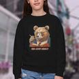 Bear Reading Book Glasses Library Zoo Teacher School Animal Youth Crewneck Sweatshirt Bear Reading Book Glasses Library Zoo Teacher School Animal Youth Crewneck Sweatshirt