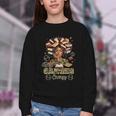 Big Cancer Energy Woman Camo Zodiac Book Teacher Youth Crewneck Sweatshirt