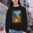Bigfoot And Alien Reading Books Campfire Halloween Youth Crewneck Sweatshirt Bigfoot And Alien Reading Books Campfire Halloween Youth Crewneck Sweatshirt
