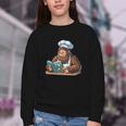 Bigfoot Reading a Cookbook Youth Crewneck Sweatshirt