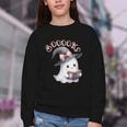 Boo Ghost Books Coquette Bow Halloween Women School Teacher Youth Crewneck Sweatshirt Boo Ghost Books Coquette Bow Halloween Women School Teacher Youth Crewneck Sweatshirt