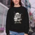 Boo Skeleton Skull Books Halloween Women School Teacher Kid Youth Crewneck Sweatshirt Boo Skeleton Skull Books Halloween Women School Teacher Kid Youth Crewneck Sweatshirt
