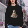 Book Christmas Tree Books Lovers Xmas Teacher Men Women Kids Youth Crewneck Sweatshirt