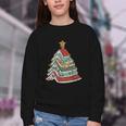 Book Christmas Tree For Librarians Book Lovers Youth Crewneck Sweatshirt