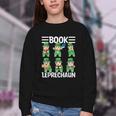 Book Leprechaun St Patrick's Day Library Librarian Reading Youth Crewneck Sweatshirt Book Leprechaun St Patrick's Day Library Librarian Reading Youth Crewneck Sweatshirt