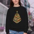 Book Lover Christmas Graphic For Librarians Youth Crewneck Sweatshirt