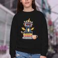 Book Lover Cute Baby Dragon Reading Youth Crewneck Sweatshirt