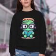 Book Lover Frankenstein's Monster With Reading Glasses Youth Crewneck Sweatshirt Book Lover Frankenstein's Monster With Reading Glasses Youth Crewneck Sweatshirt