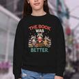 Book Lover Racoon Reading Bookish The Book Was Better Youth Crewneck Sweatshirt