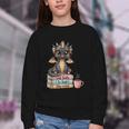 Book Lover Stay Weird Be Kind Read Books Baby Dragon Youth Crewneck Sweatshirt