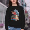 Book Reading Book Reader Manatees Sea Animal Sea Cow Manatee Youth Crewneck Sweatshirt