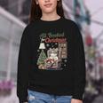 All Booked For Christmas Cute Bookish Cat Lover Youth Crewneck Sweatshirt All Booked For Christmas Cute Bookish Cat Lover Youth Crewneck Sweatshirt