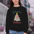 All Booked For Christmas Tree Book Bookish Christmas Youth Crewneck Sweatshirt