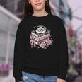 All Booked For Valentine's Coquette Bow Books Teacher Girly Youth Crewneck Sweatshirt All Booked For Valentine's Coquette Bow Books Teacher Girly Youth Crewneck Sweatshirt