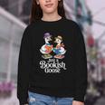 Bookish Goose Cute Geese With Hats Reading Books Youth Crewneck Sweatshirt