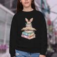 Books Bookworm Reader Book Cute Reading Bunny With Glasses Youth Crewneck Sweatshirt Books Bookworm Reader Book Cute Reading Bunny With Glasses Youth Crewneck Sweatshirt