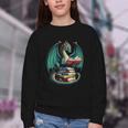 Books Dragon Reading Book Lover Youth Crewneck Sweatshirt Books Dragon Reading Book Lover Youth Crewneck Sweatshirt