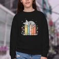 Books Lover Cute Sleepy Cat Relax Reading Vibe Youth Crewneck Sweatshirt