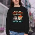 BOOKS AND MAINE COONS ARE MY THERAPY Main Coon Youth Crewneck Sweatshirt