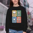 Books Yarn Coffee Repeat Crocheting Youth Crewneck Sweatshirt Books Yarn Coffee Repeat Crocheting Youth Crewneck Sweatshirt