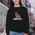 Cat Book Flowers Youth Crewneck Sweatshirt