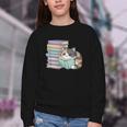 Cat On Books Pets Cats Reading Book Nerd Read Reader Bookcat Youth Crewneck Sweatshirt Cat On Books Pets Cats Reading Book Nerd Read Reader Bookcat Youth Crewneck Sweatshirt