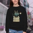 Cat Reading Book Youth Crewneck Sweatshirt