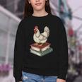 Chicken Books Back To School First Day Of School Boys Girls Youth Crewneck Sweatshirt Chicken Books Back To School First Day Of School Boys Girls Youth Crewneck Sweatshirt