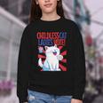 Childless Cat Ladies Vote Kamala Harris Cute Comic Book Cat Youth Crewneck Sweatshirt