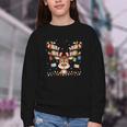 Christmas Librarian Reindeer Matching Family Book Lover Xmas Youth Crewneck Sweatshirt