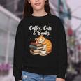 Coffee Cats & Books Lover For Women & Girls Coffee Youth Crewneck Sweatshirt Coffee Cats & Books Lover For Women & Girls Coffee Youth Crewneck Sweatshirt