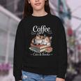 Coffee Cats And Books Cozy Calico Reader Love Cute Cat Youth Crewneck Sweatshirt Coffee Cats And Books Cozy Calico Reader Love Cute Cat Youth Crewneck Sweatshirt