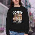 Coffee Cats And Books Cats And Reading Lovers Youth Crewneck Sweatshirt Coffee Cats And Books Cats And Reading Lovers Youth Crewneck Sweatshirt