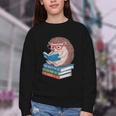 Cool Hedgehog Book Nerd Readers Youth Crewneck Sweatshirt