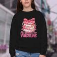 Coquette Bow All Booked For Valentines Teacher Book Youth Crewneck Sweatshirt Coquette Bow All Booked For Valentines Teacher Book Youth Crewneck Sweatshirt