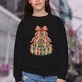Coquette Christmas Book Tree Xmas Lights Librarian Teacher Youth Crewneck Sweatshirt Coquette Christmas Book Tree Xmas Lights Librarian Teacher Youth Crewneck Sweatshirt