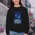 Cosmic Botanical Book Lover Reading Youth Crewneck Sweatshirt